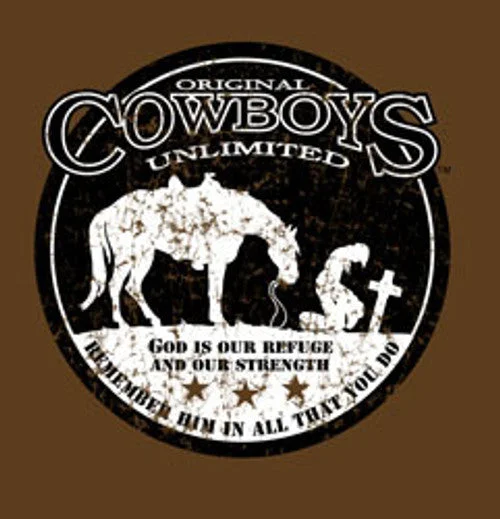 Moss Brothers Men's Shirt - Cowboys Unlimited - God is Our Refuge & Strength