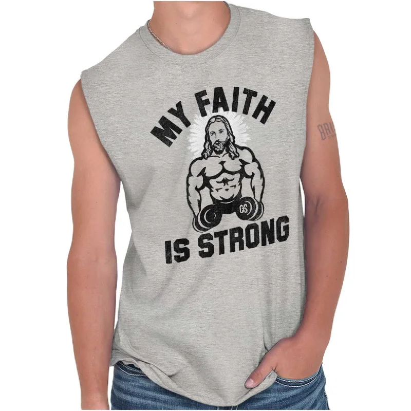 Gym Jesus Christ Strong Sleeveless T Shirt