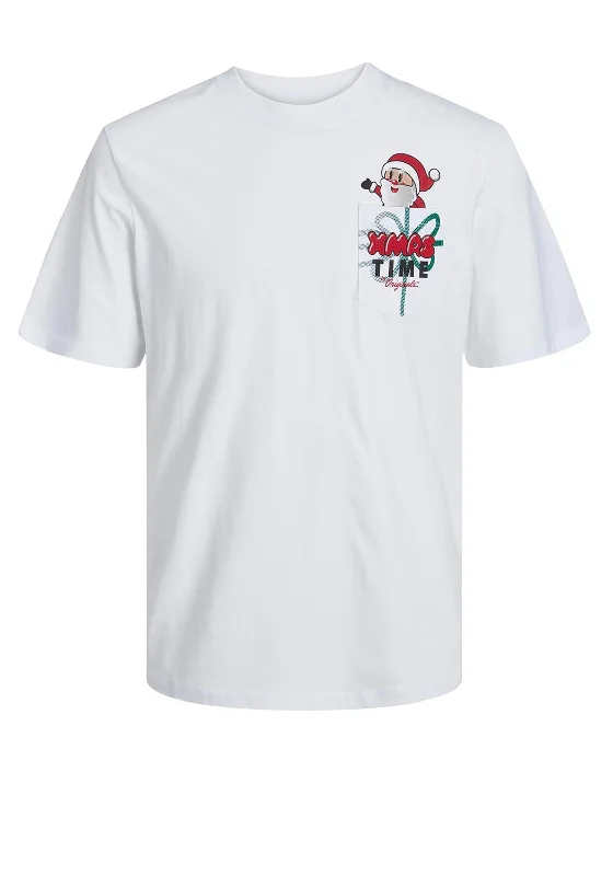 Jack & Jones Pocket Xmas T-Shirt, Bright White