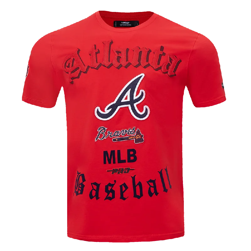 MLB ATLANTA BRAVES OLD ENGLISH MEN'S TOP (RED)