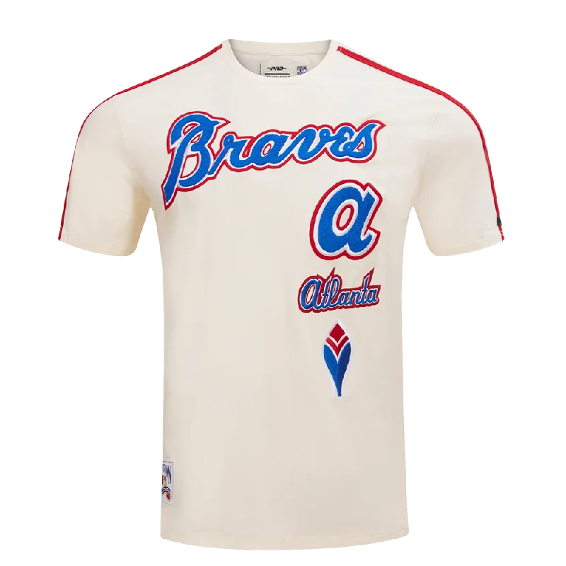 MLB ATLANTA BRAVES RETRO CLASSIC MEN'S STRIPED TOP (EGGSHELL/ RED)