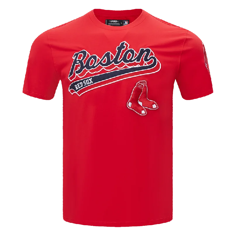 MLB BOSTON RED SOX SCRIPT TAIL MEN'S TOPS (RED)