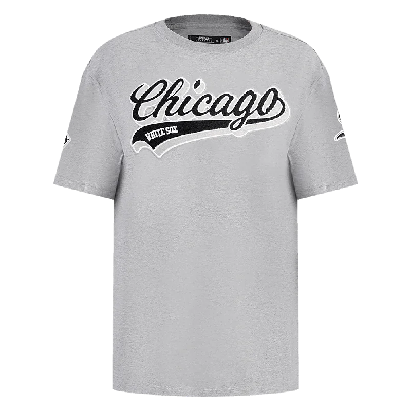 MLB CHICAGO WHITE SOX SCRIPT TAIL MEN'S TOPS (HEATHER GREY)