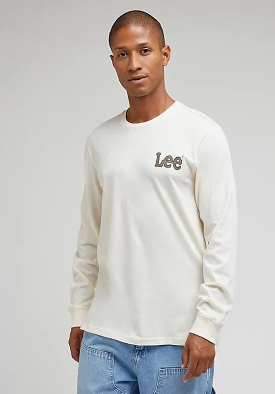 Lee Essential Logo Long Sleeve T-Shirt, Ecru