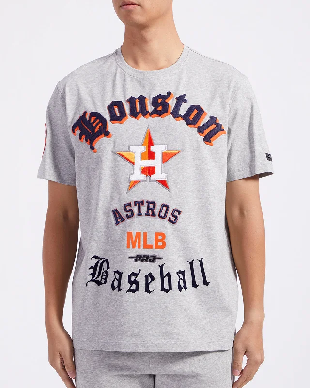 MLB HOUSTON ASTROS OLD ENGLISH MEN'S TOP (HEATHER GREY)