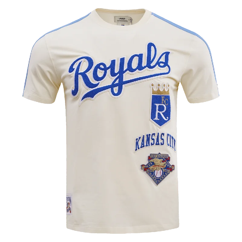 MLB KANSAS CITY ROYALS RETRO CLASSIC MEN'S STRIPED TOP (EGGSHELL/ UNIVERSITY BLUE)