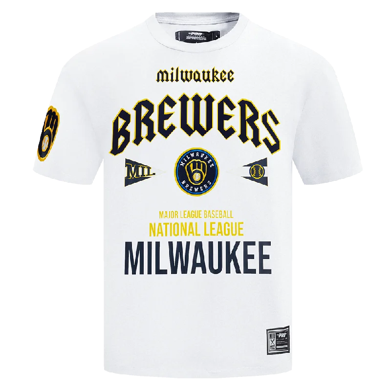 MLB MILWAUKEE BREWERS CITY TOUR MEN'S CJ DROP SHOULDER TOP (WHITE)