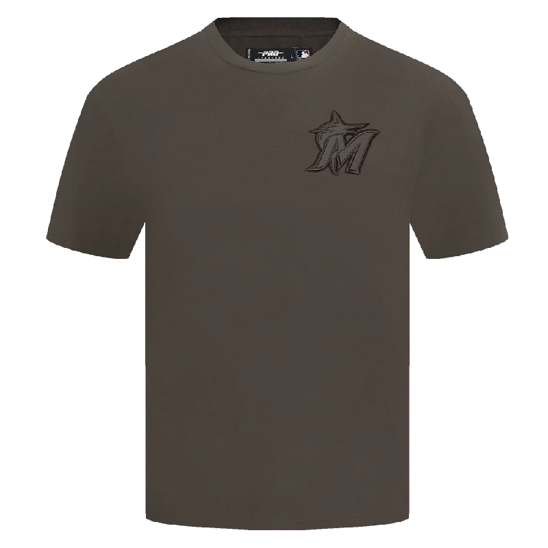 MLB MIAMI MARLINS NEUTRAL MEN'S DROP SHOULDER TOP (DARK TAUPE)