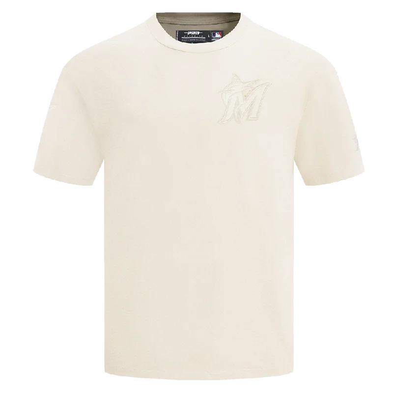 MLB MIAMI MARLINS NEUTRAL MEN'S DROP SHOULDER TOP (EGGSHELL)