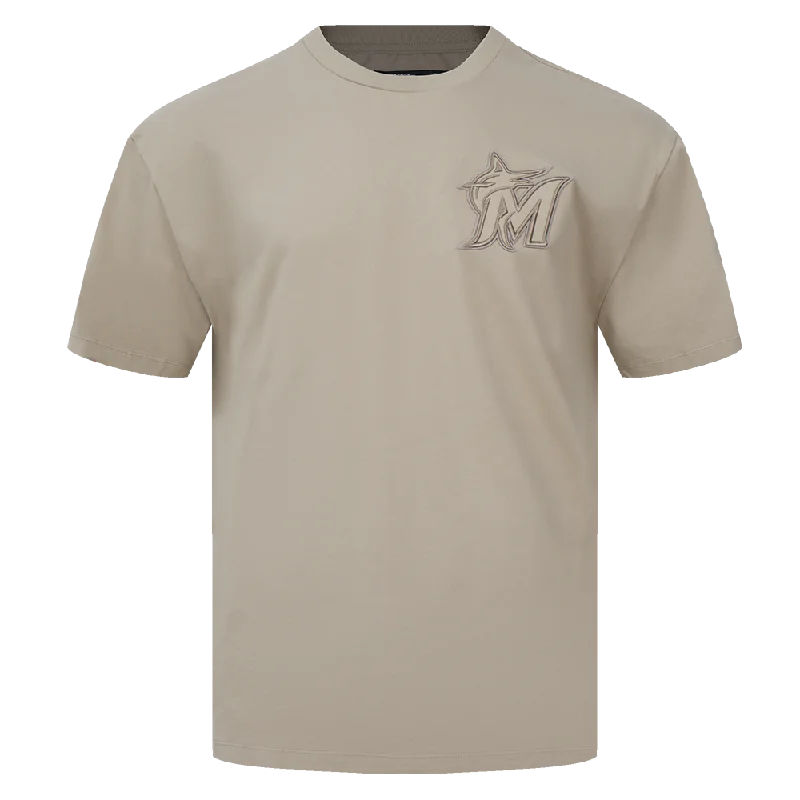 MLB MIAMI MARLINS NEUTRAL DROP SHOULDER MEN'S TOP (TAUPE)