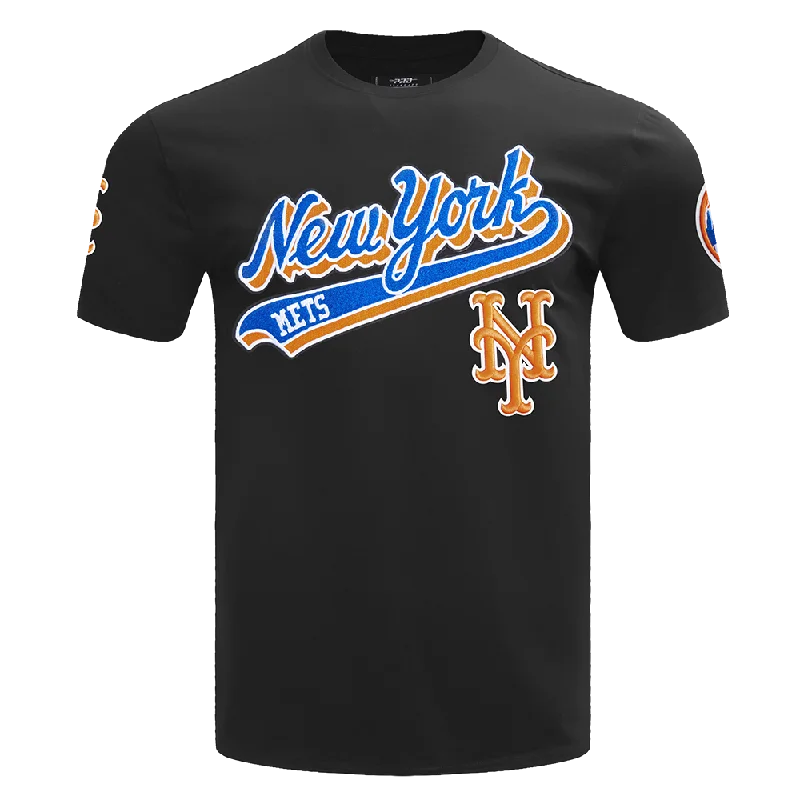 MLB NEW YORK METS SCRIPT TAIL MEN'S TOPS (BLACK)