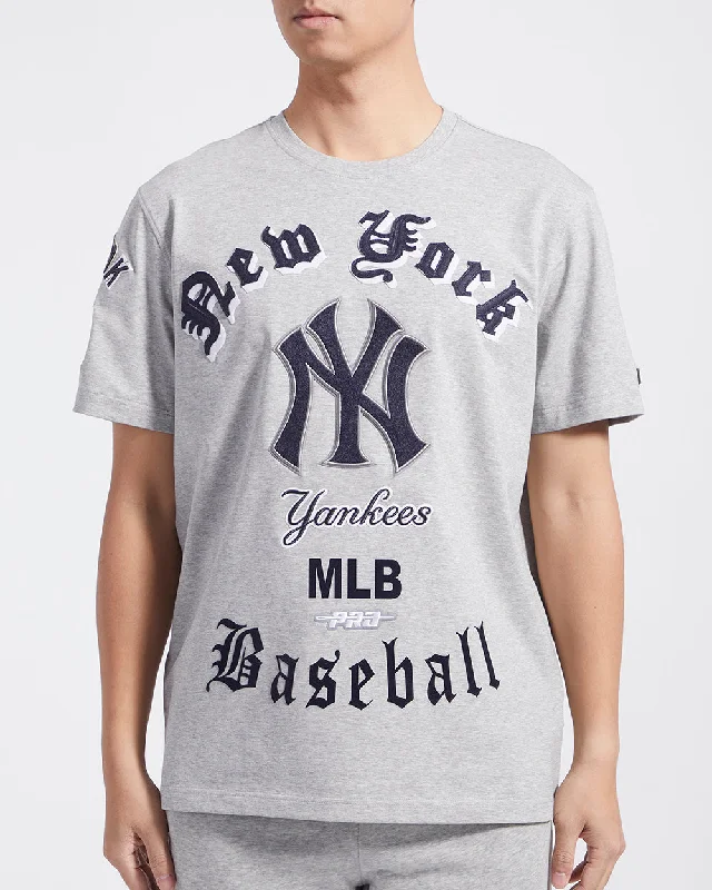 MLB NEW YORK YANKEES OLD ENGLISH MEN'S TOP (HEATHER GREY)