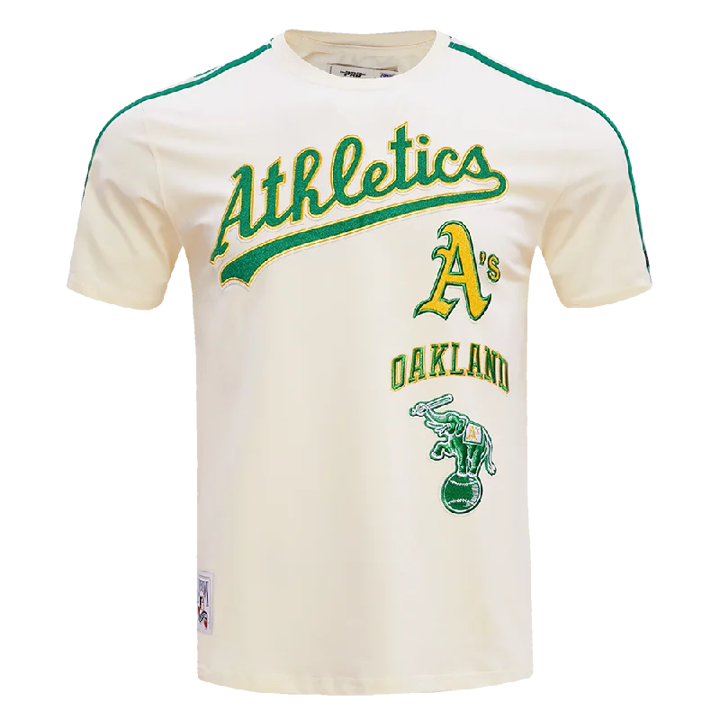 MLB OAKLAND ATHLETICS RETRO CLASSIC MEN'S STRIPED TOP (EGGSHELL/ KELLY GREEN)