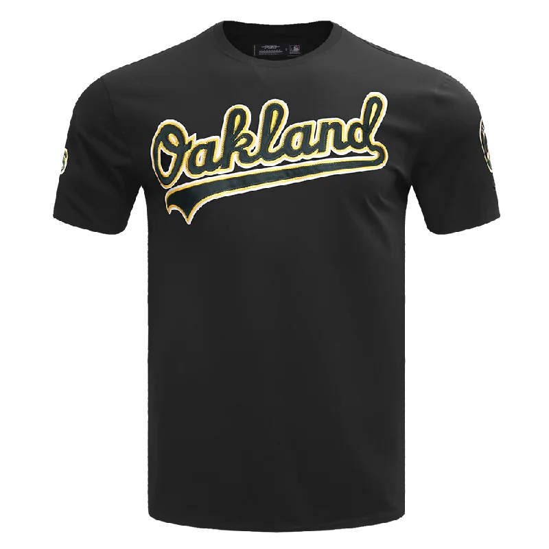 MLB OAKLAND ATHLETICS TACKLE TWILL MEN'S TOP (BLACK)