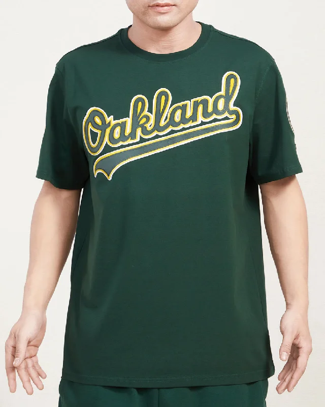 MLB OAKLAND ATHLETICS TACKLE TWILL MEN'S TOP (FOREST GREEN)