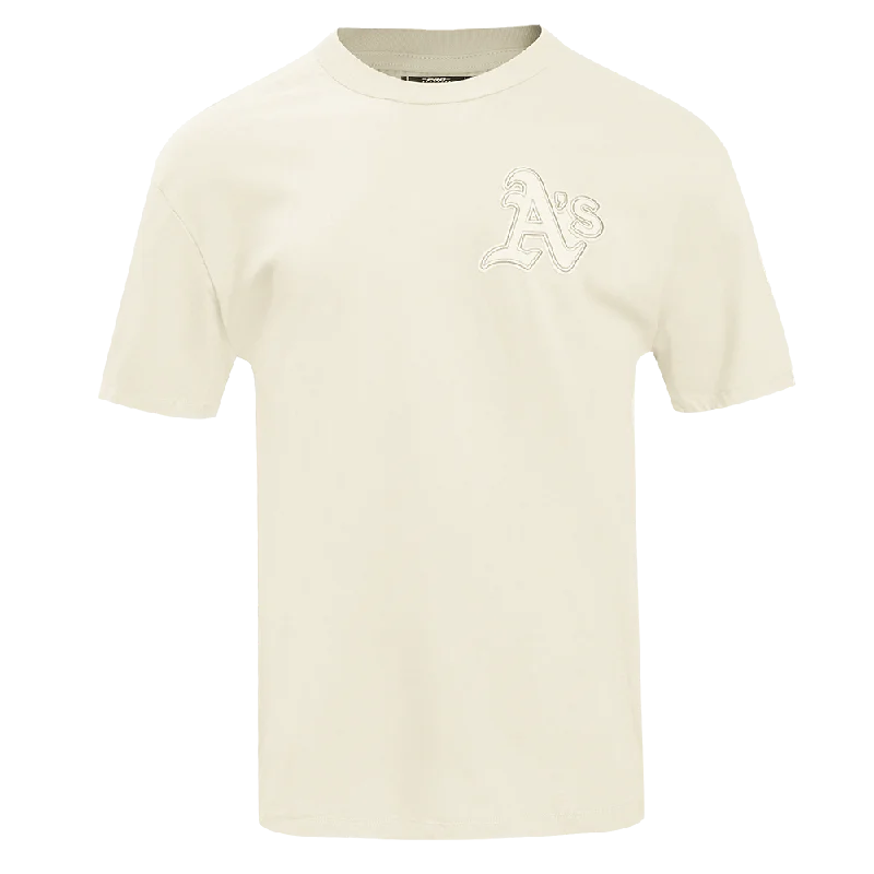 MLB OAKLAND ATHLETICS NEUTRAL DROP SHOULDER MEN'S TOP (EGGSHELL)