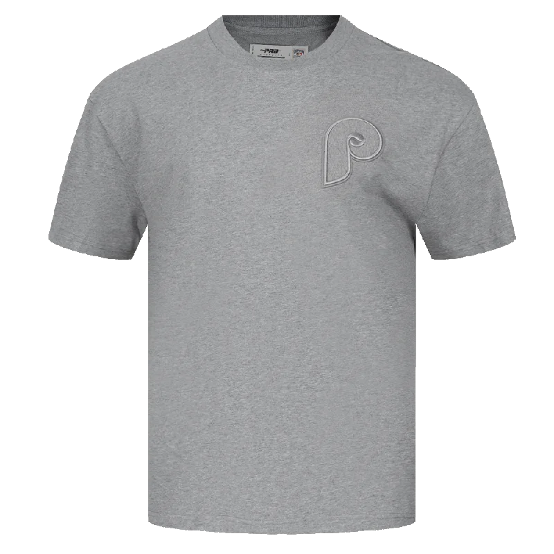 MLB PHILADELPHIA PHILLIES NEUTRAL MEN'S DROP SHOULDER TOP (DARK HEATHER GRAY)