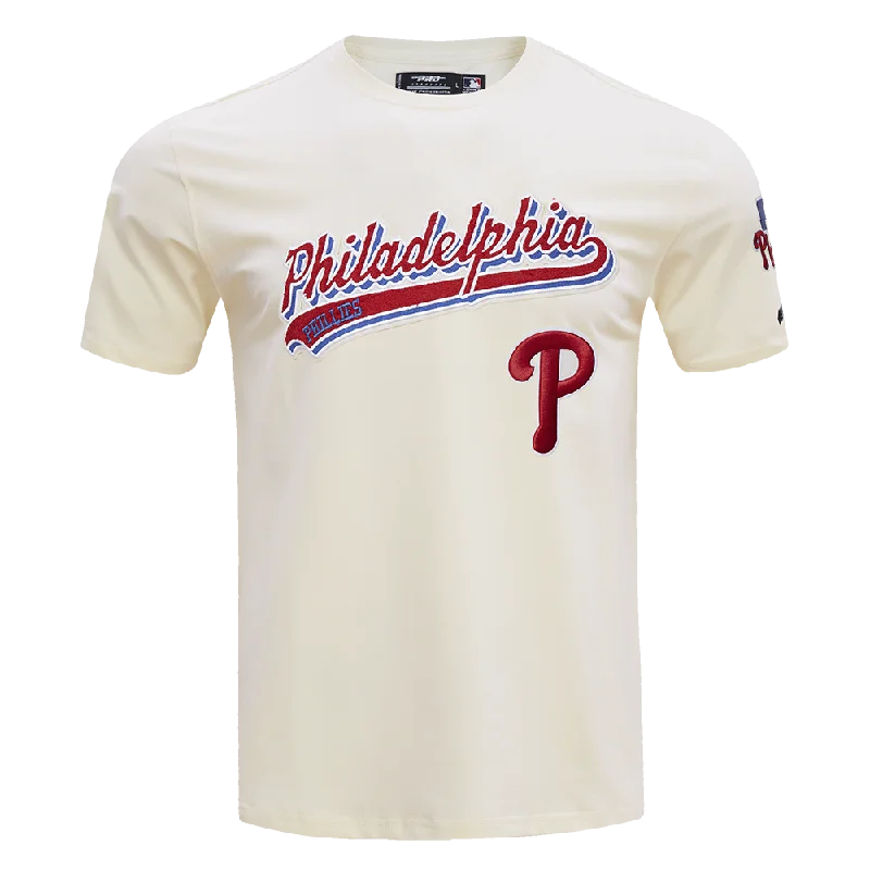 MLB PHILADELPHIA PHILLIES SCRIPT TAIL MEN'S TOPS (EGGSHELL)