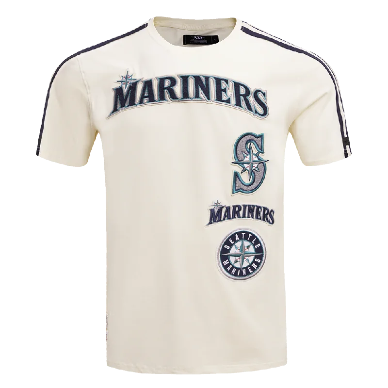 MLB SEATTLE MARINERS RETRO CLASSIC MEN'S STRIPED TOP (EGGSHELL/ MIDNIGHT NAVY)