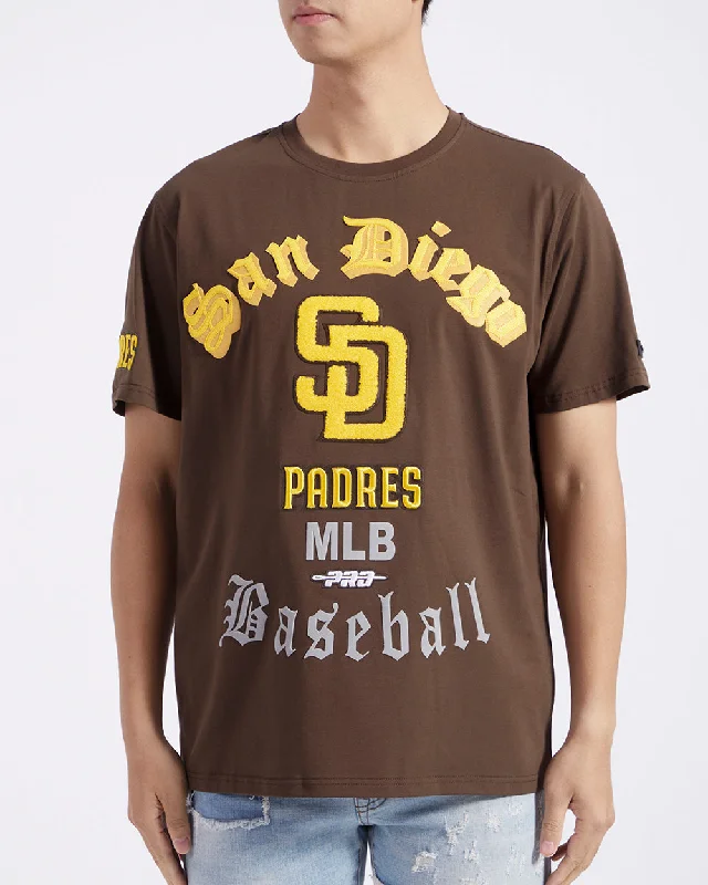 MLB SAN DIEGO PADRES OLD ENGLISH MEN'S TOP (BROWN)