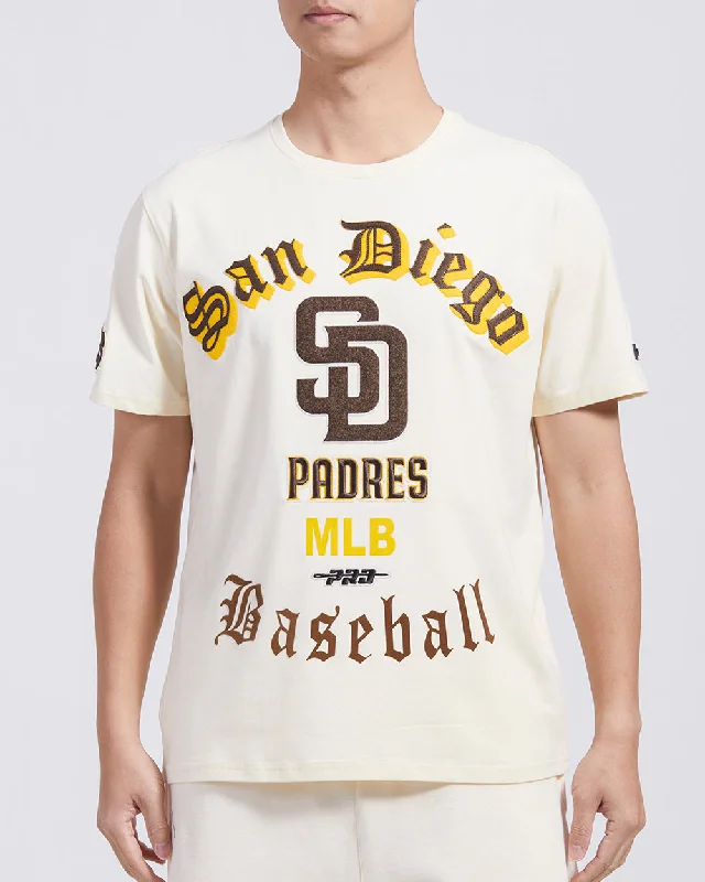 MLB SAN DIEGO PADRES OLD ENGLISH MEN'S TOP (EGGSHELL)