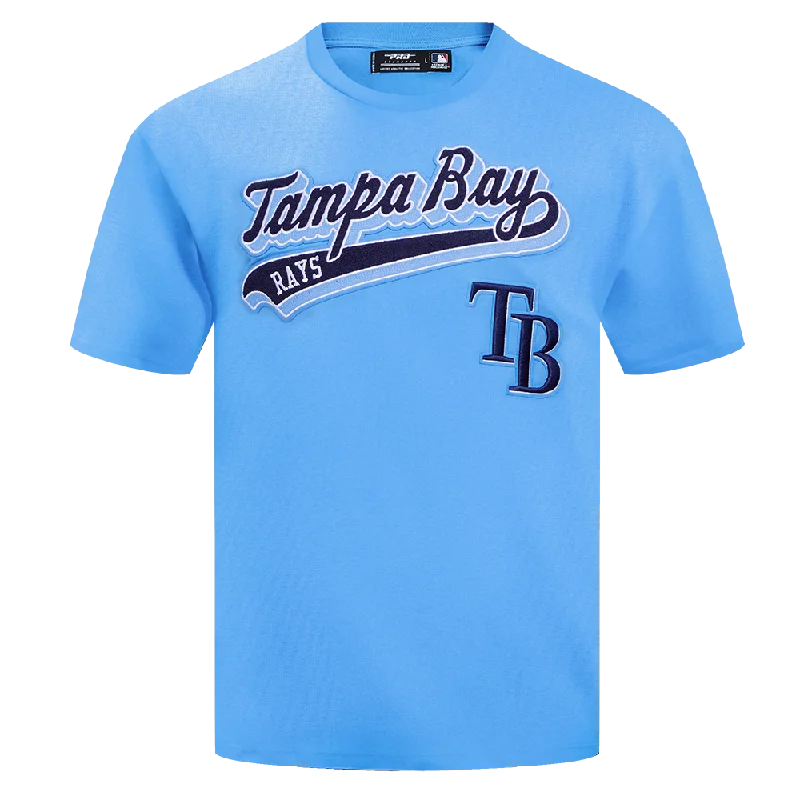 MLB TAMPA BAY RAYS SCRIPT TAIL MEN'S TOPS (UNIVERSITY BLUE)