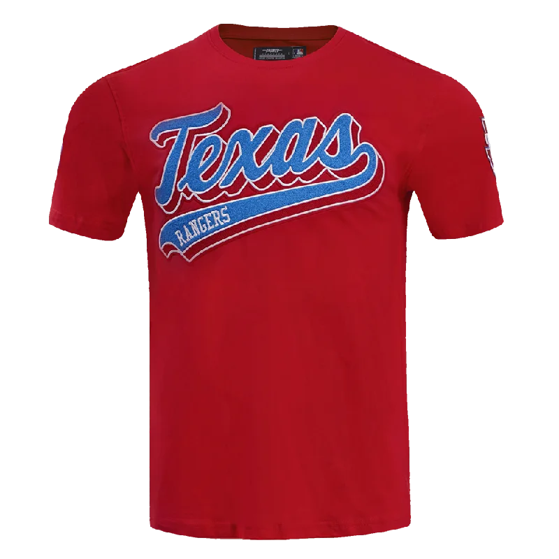 MLB TEXAS RANGERS SCRIPT TAIL MEN'S TOPS (RED)