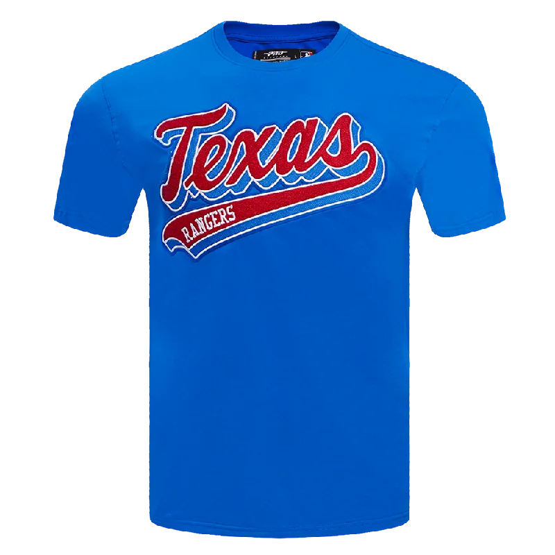 MLB TEXAS RANGERS SCRIPT TAIL MEN'S TOPS (ROYAL BLUE)