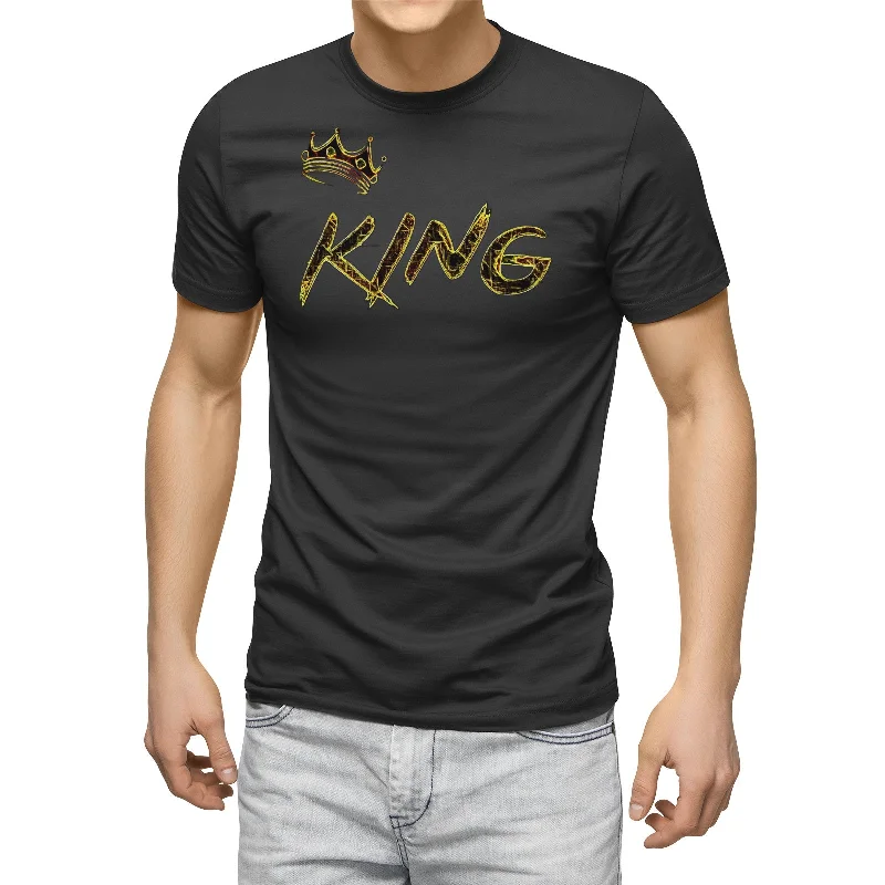 KING 01-01 Men's Designer Pima Ultra Cotton T‑shirt (White/Black)