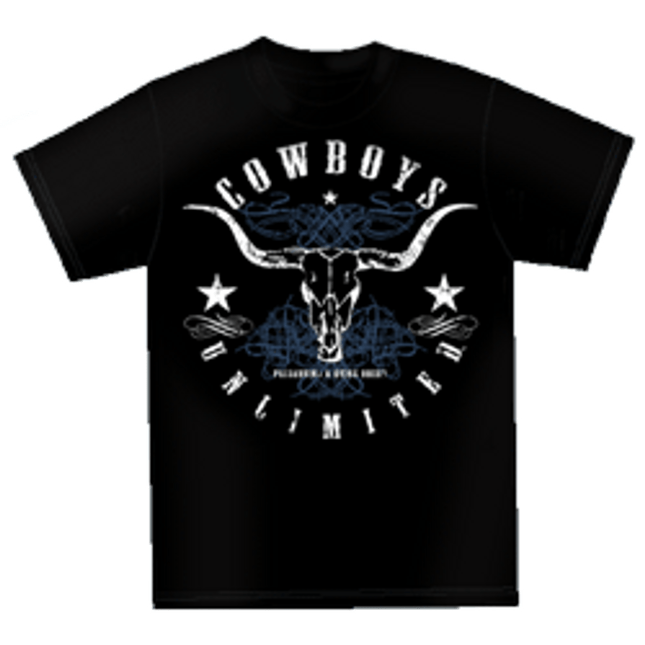 Moss Brothers Men's Shirt - Cowboys Unlimited - Blue Skull