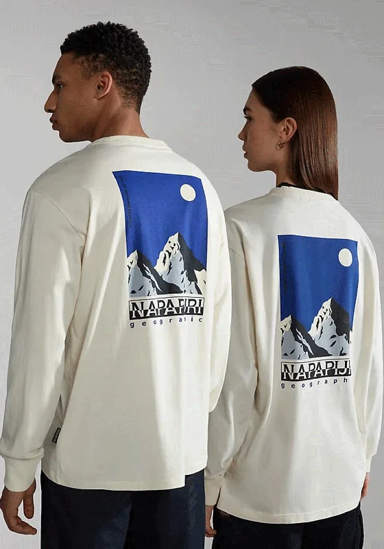 Napapijri Telemark Long Sleeve T-Shirt, White Whispers