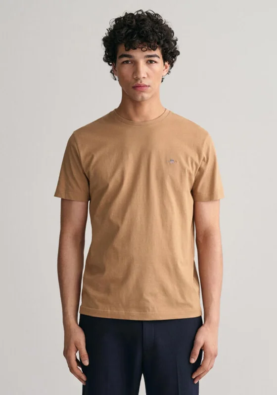 Gant Shield Crew Neck T-Shirt, Warm Beige