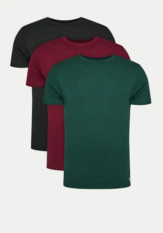 Ralph Lauren Crew Neck 3 Pack T-Shirts, Burgundy Multi