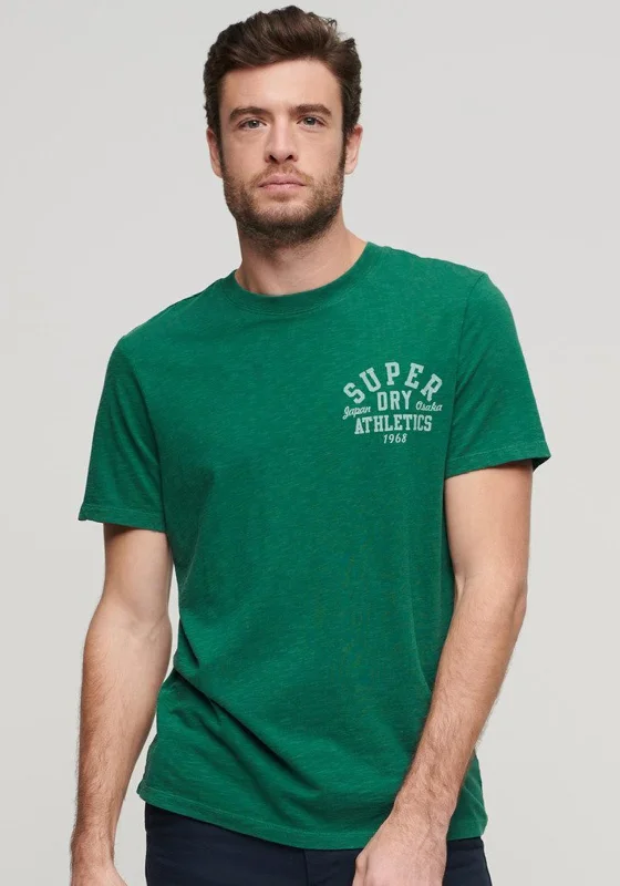 Superdry Athletic College Graphic T-Shirt, Dark Forest Green