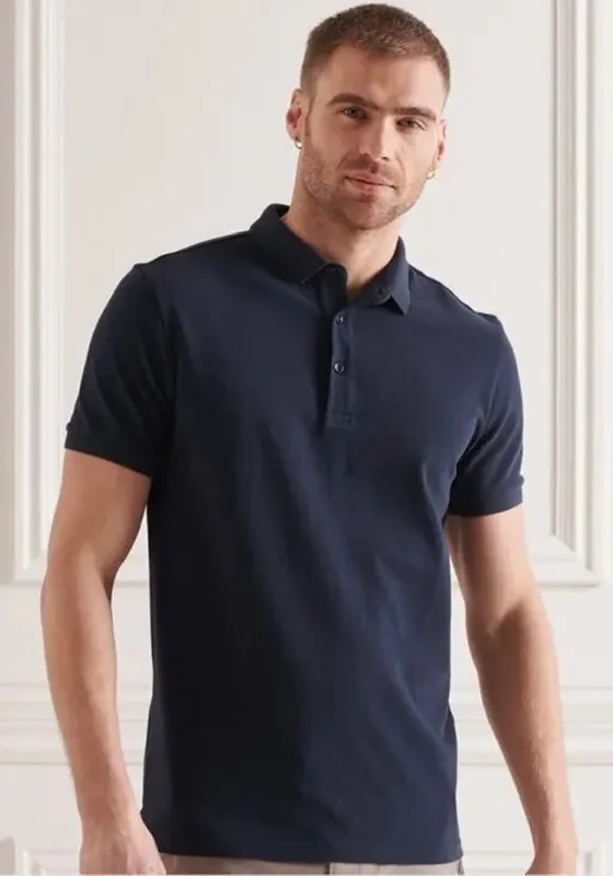 Superdry City Pique Polo Shirt, Eclipse Navy