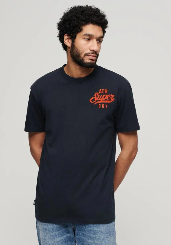 Superdry Embroidered Superstate Athletic Logo T-Shirt, Eclipse Navy