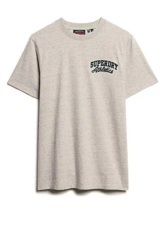 Superdry Embroidered Superstate Logo T-Shirt, Grey Fleck Marl