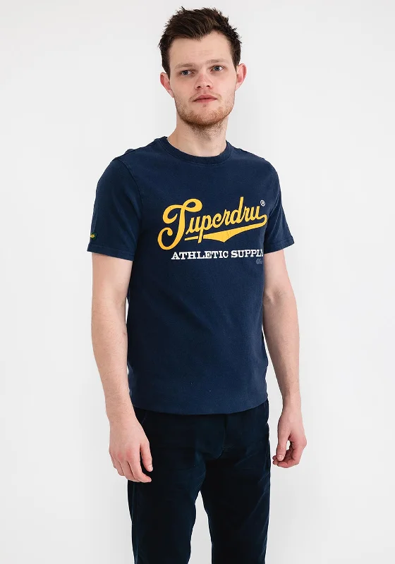 Superdry Vintage Scripted College Logo T-Shirt, Nautical Navy