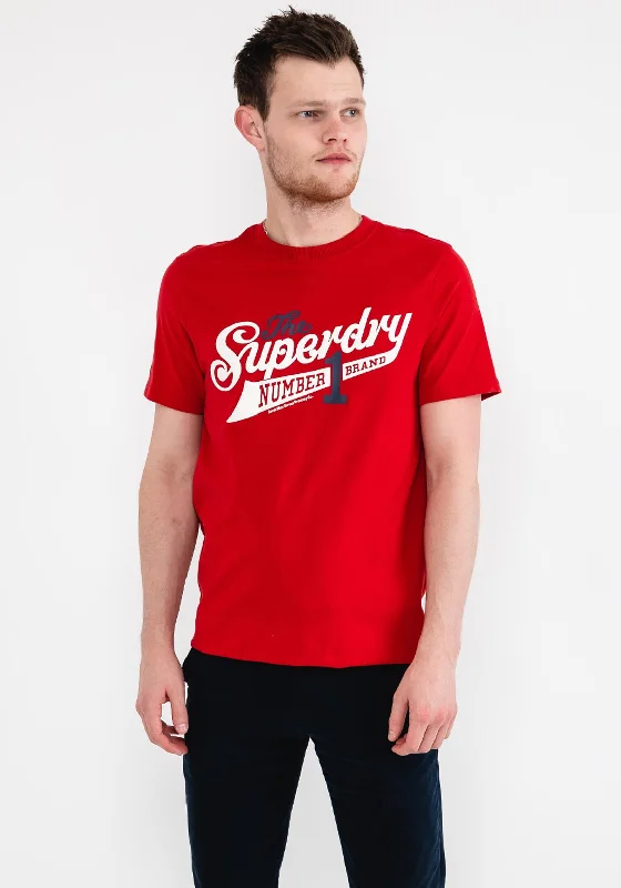 Superdry Vintage Scripted College Logo T-Shirt, Chilli Pepper Red