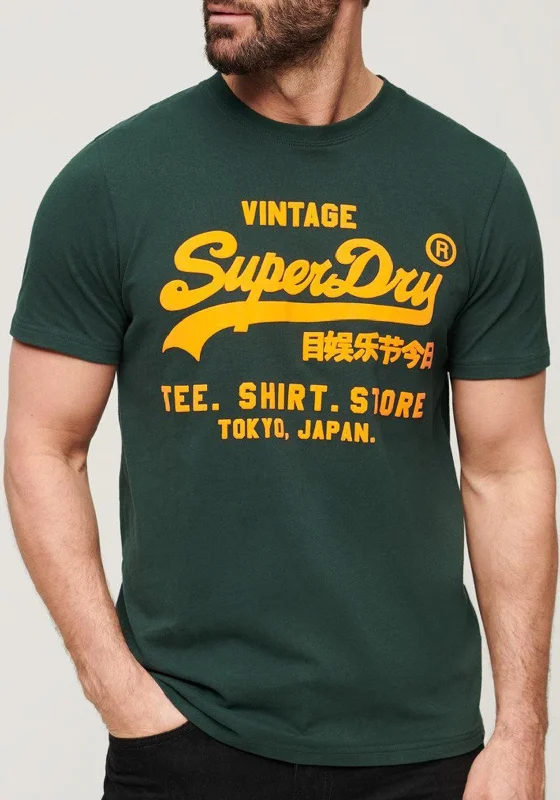 Superdry Neon Vintage Logo T-Shirt, Enamel Green