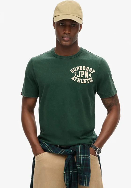 Superdry Vintage Athletic Chest T-Shirt, Enamel Green