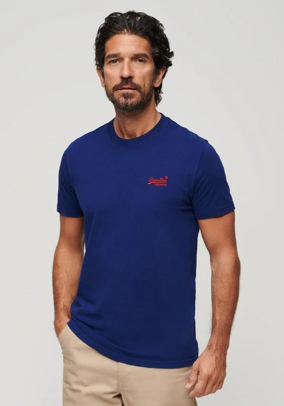 Superdry Essential Logo Embroidered T-Shirt, Supermarine Navy