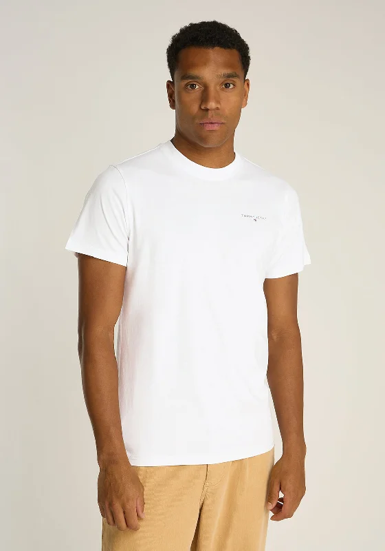 Tommy Jeans Men’s Linear Chest Branding T-Shirt, White