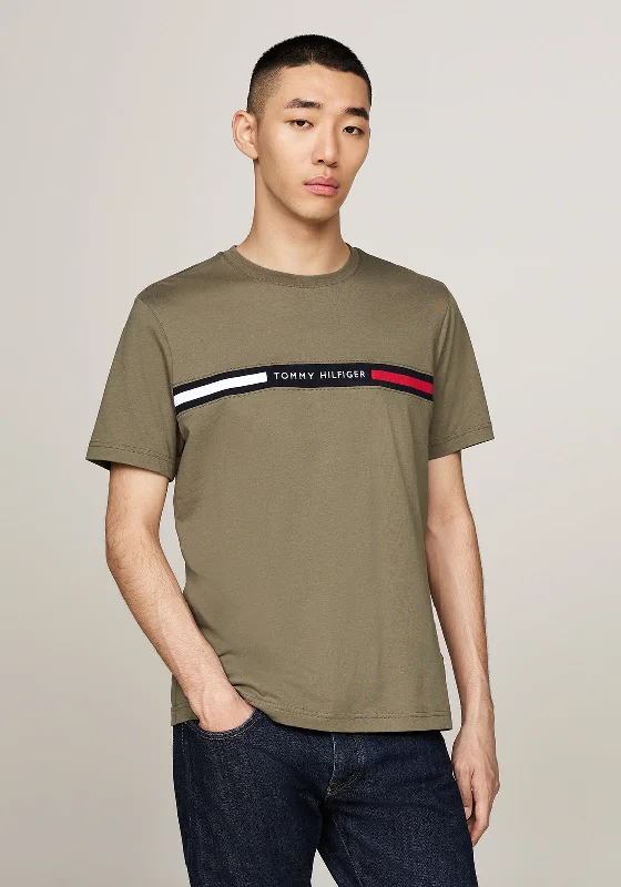 Tommy Hilfiger Logo Panel T-Shirt, Battle Green