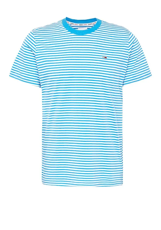 Tommy Jeans Classic Stripe T-Shirt, Deep Sky Blue