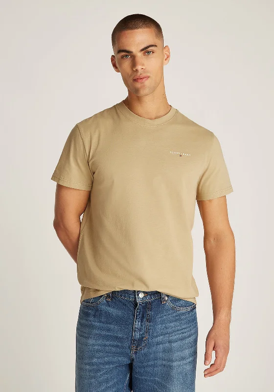 Tommy Jeans Linear Chest Logo T-Shirt, Sand