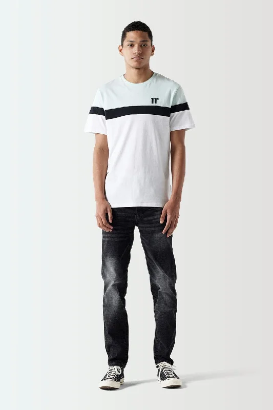 Triple Panel T-Shirt - Glacier Green / Black / White