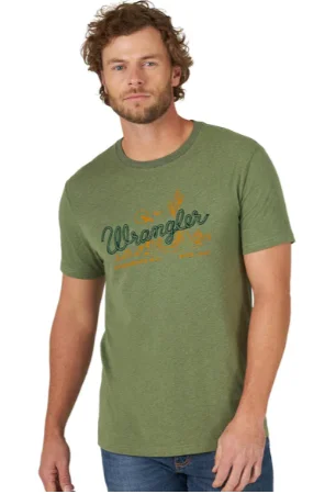 Wrangler® Men's Logo Sage Heather Graphic T-Shirt