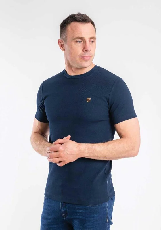 XV Kings by Tommy Bowe Burdekin Waffle Knit T-Shirt, Classic Navy