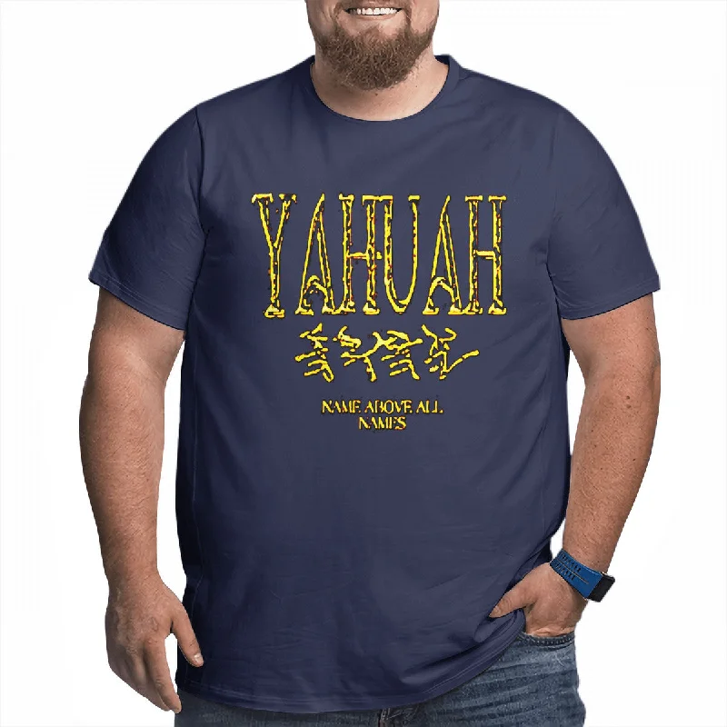 Yahuah-Name Above All Names 01-02 Men's Designer Premium Cotton Plus Size T-shirt (4 colors)